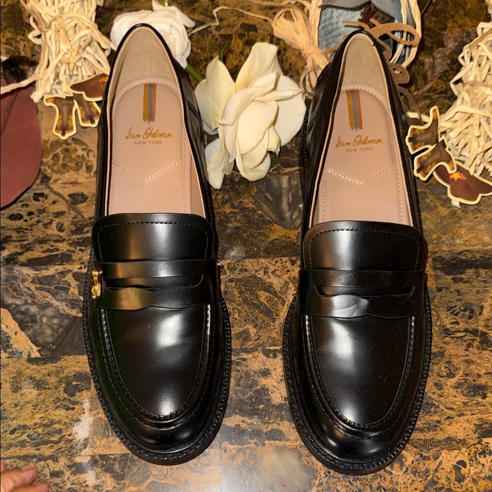 Sam Edelman Glossy Black Loafers
